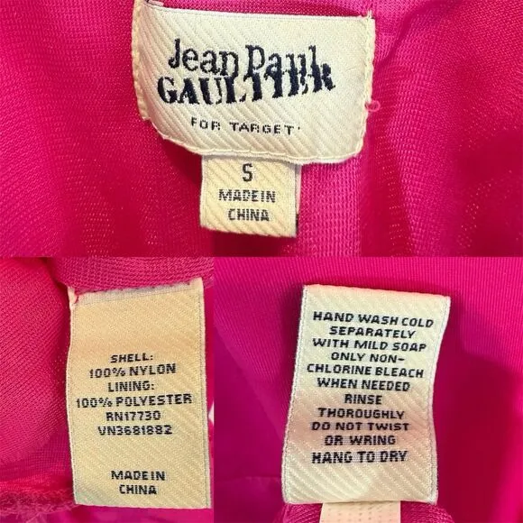JP Gaultier x Target Pink Slip Dress Nightgown Lingerie Black Lace Small