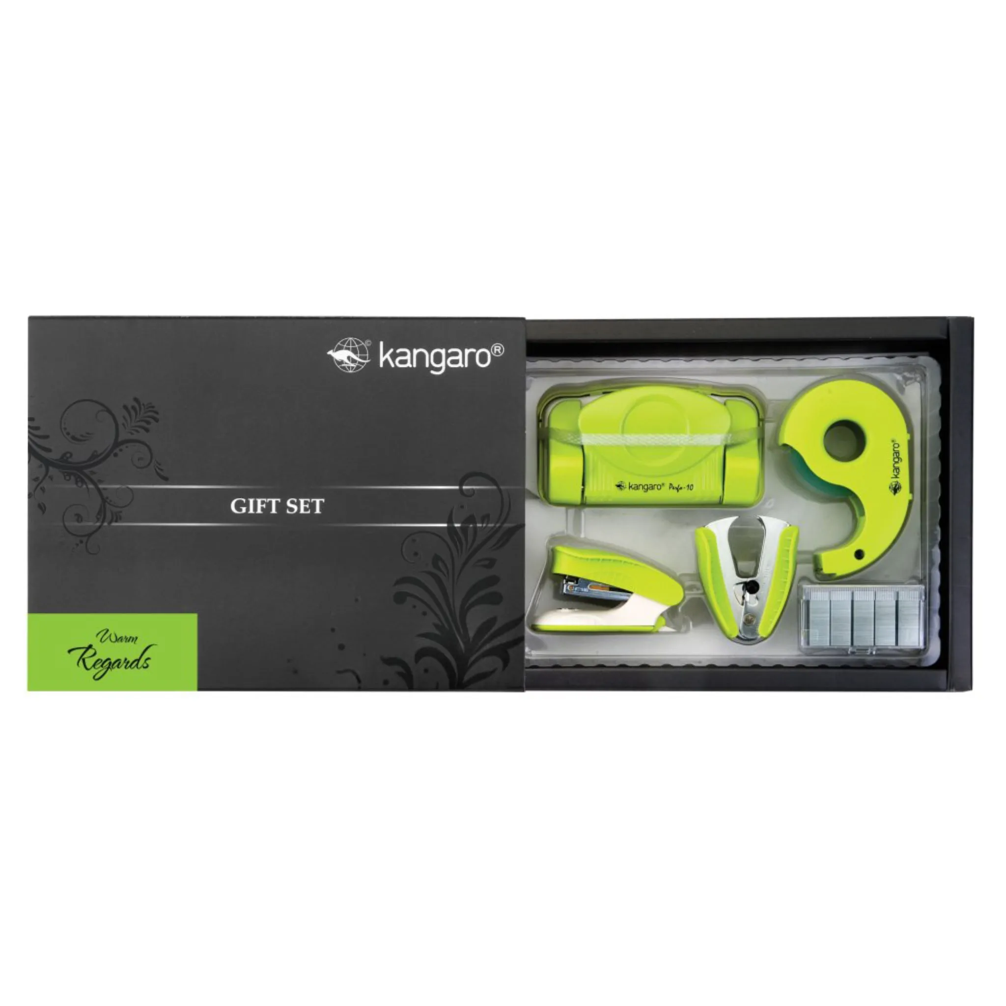 Kangaro Stationery Set SS-T10M, Stapler, Remover, Punch, Tape, Staples