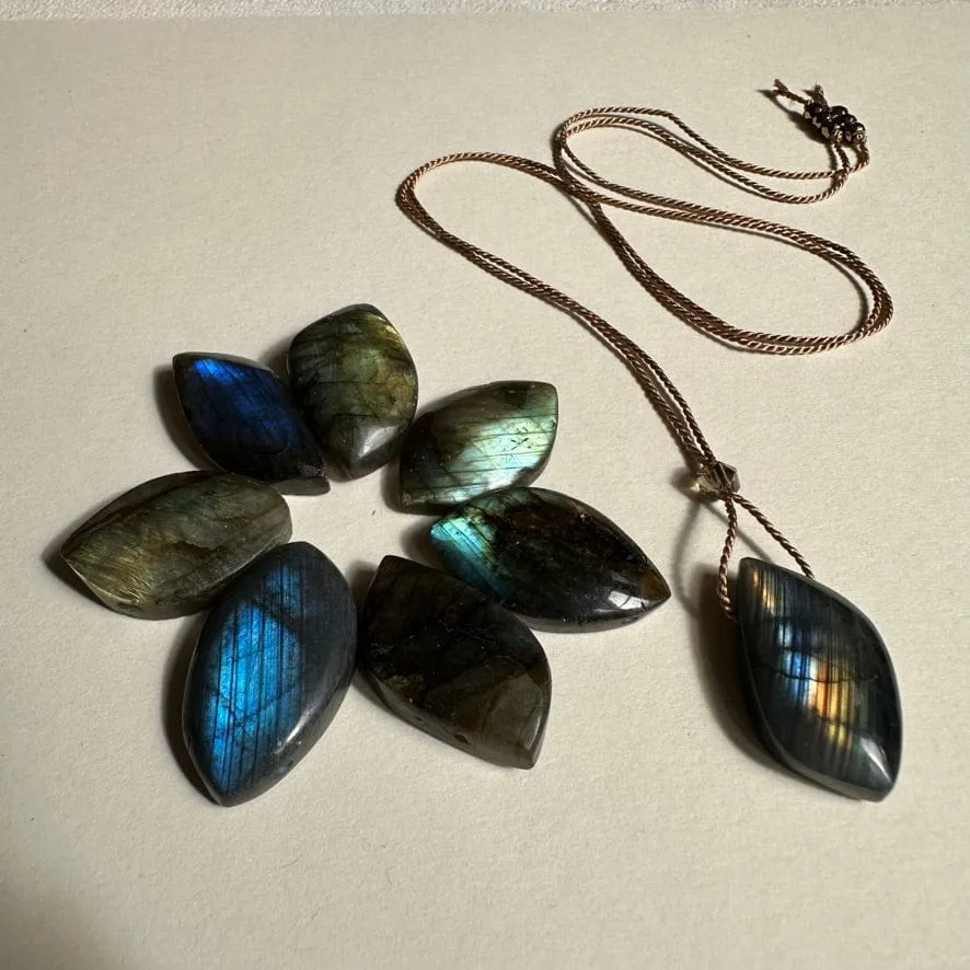 LABRADORITE FREEFORM LEAF