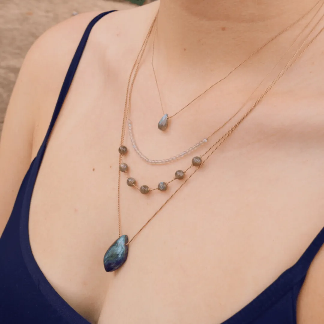 LABRADORITE FREEFORM LEAF