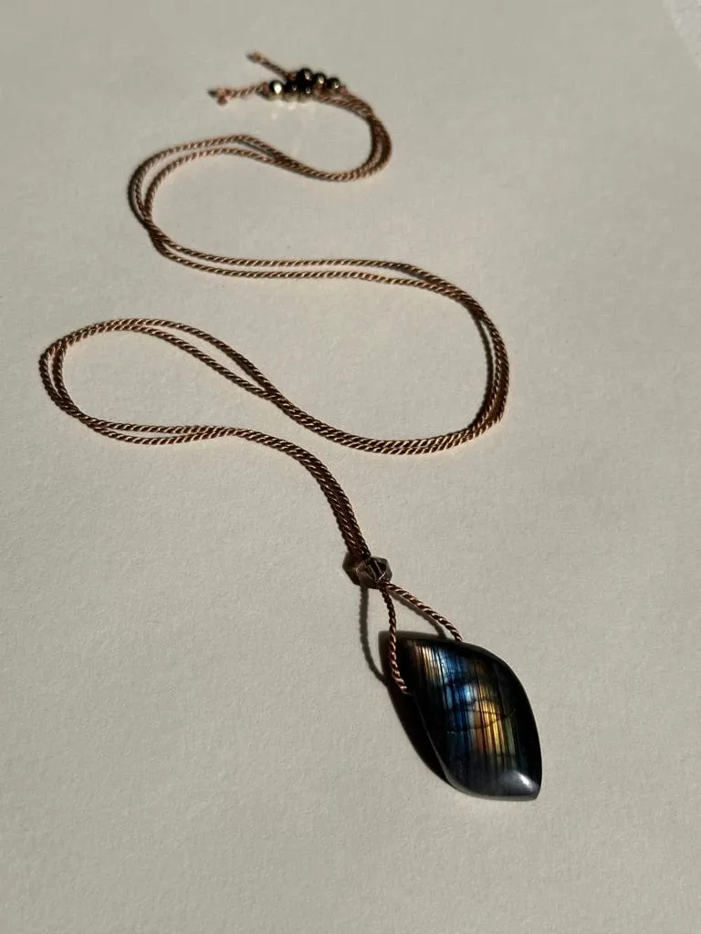 LABRADORITE FREEFORM LEAF