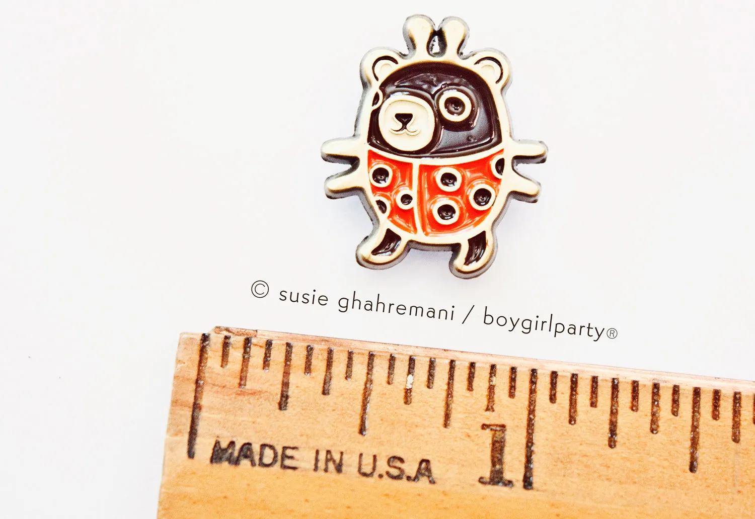 LadyBearBug Enamel Pin by boygirlparty - Tiny Ladybug Bear Pin