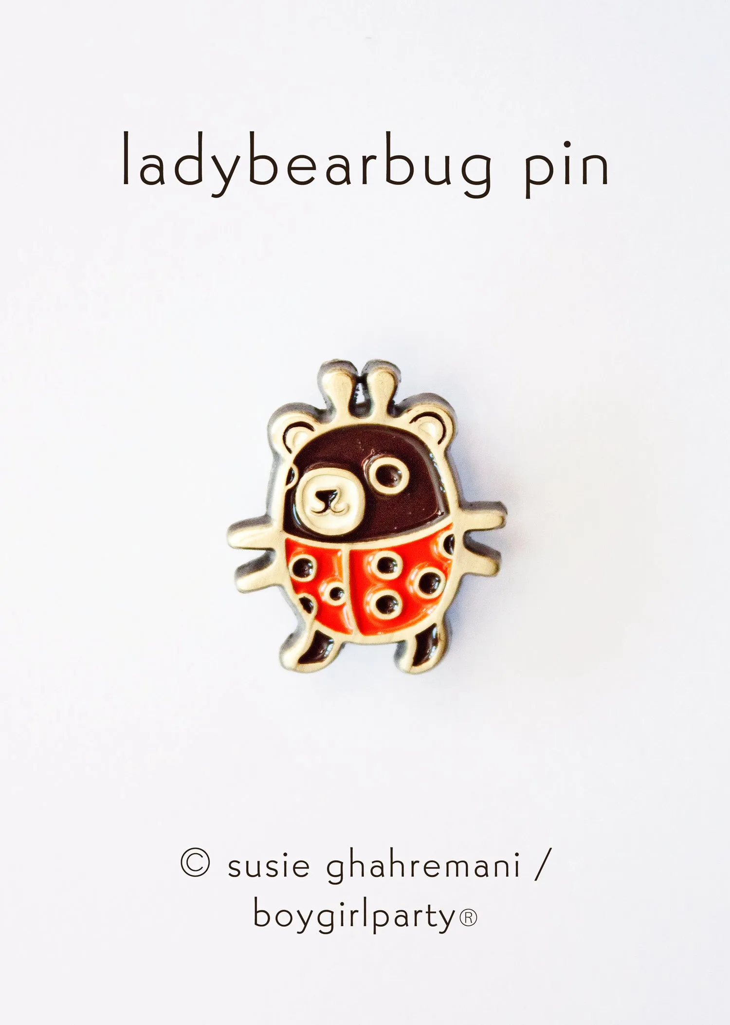 LadyBearBug Enamel Pin by boygirlparty - Tiny Ladybug Bear Pin