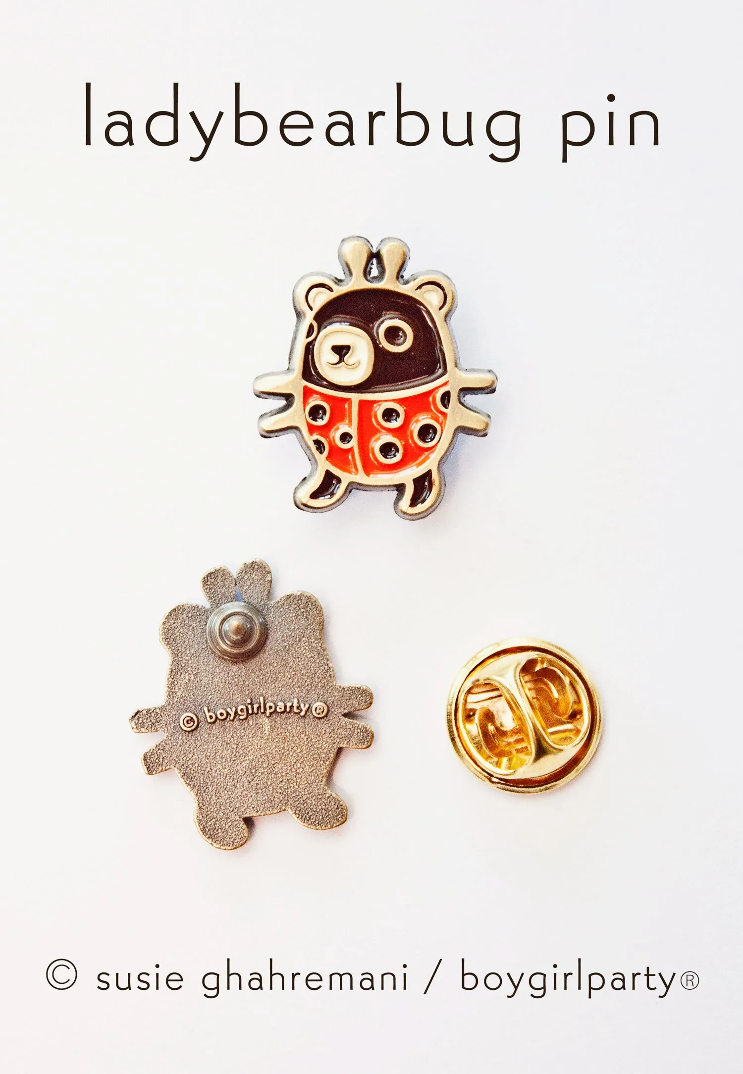 LadyBearBug Enamel Pin by boygirlparty - Tiny Ladybug Bear Pin
