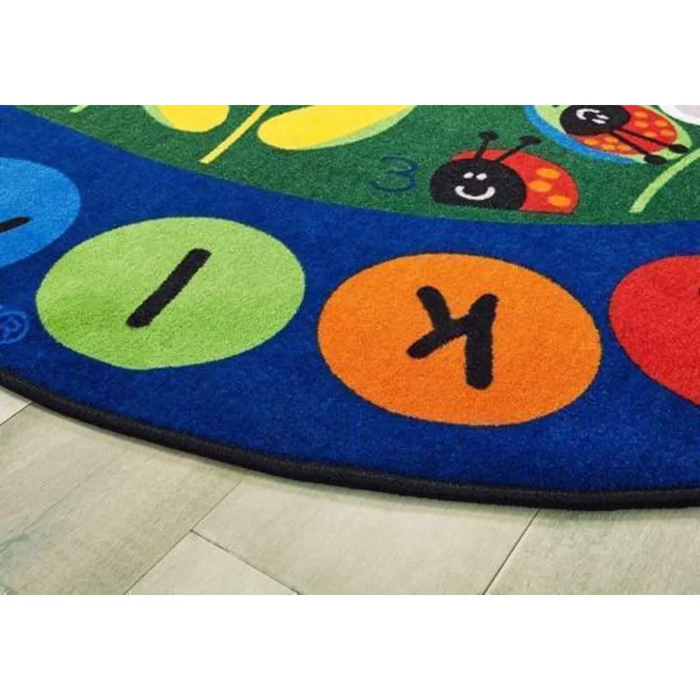 Ladybug Alphabet Oval Rug