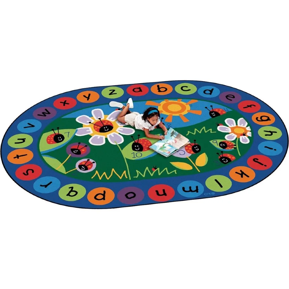 Ladybug Alphabet Oval Rug
