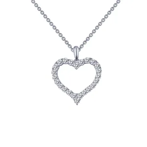 Lafonn Simulated Diamond Open Heart Pendant Necklace P0146CLP
