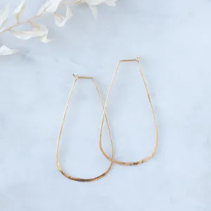 Large Horseshoe Hoop Earrings | Yellow Gold Filled