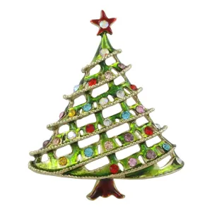 Large Light Green Christmas Tree Brooch Pin - XP132