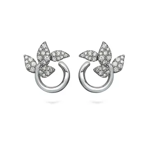 Leaf Diamond and White Gold Earrings