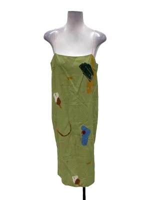 Leaf Green Cami Abstract Midi Dress