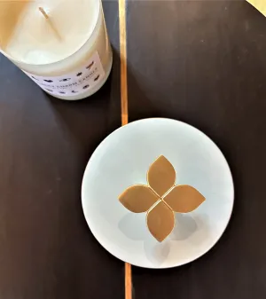 Leaf Handpainted Ceramic Round Box