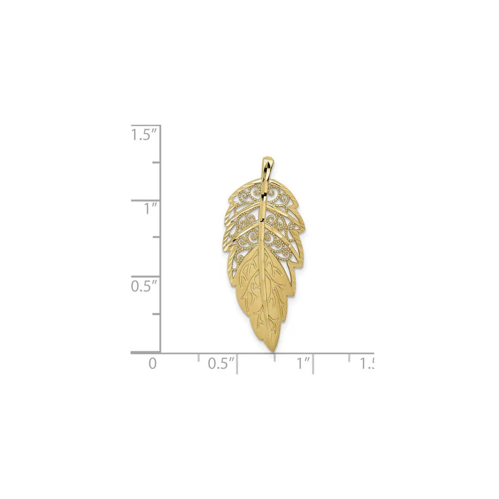 Leaf Multi-texture Pendant (14K)