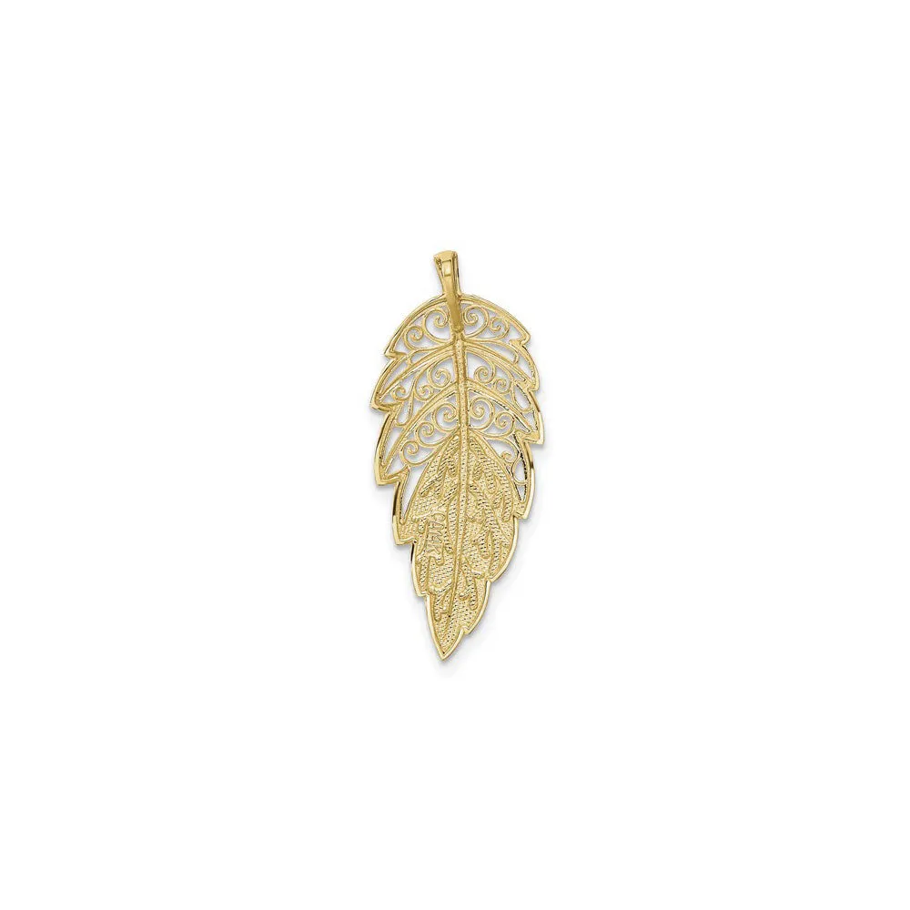Leaf Multi-texture Pendant (14K)