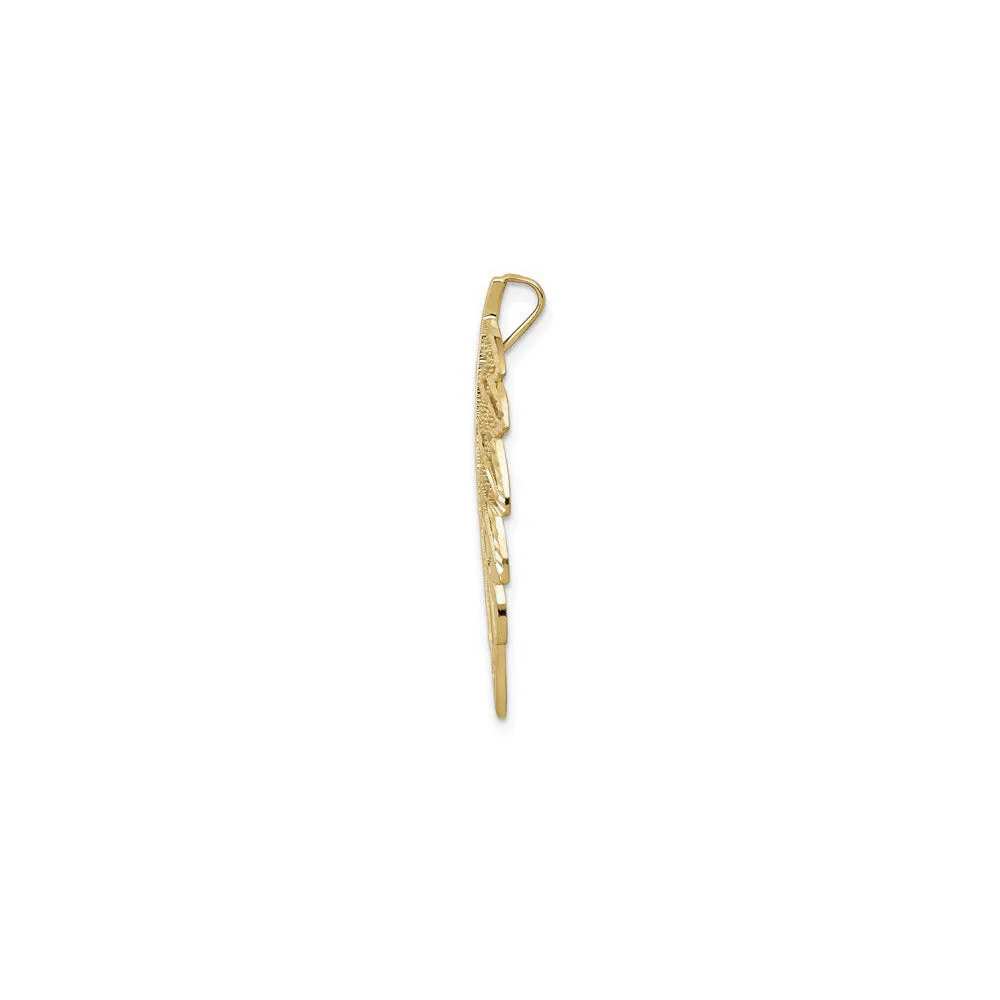 Leaf Multi-texture Pendant (14K)