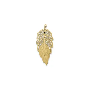 Leaf Multi-texture Pendant (14K)