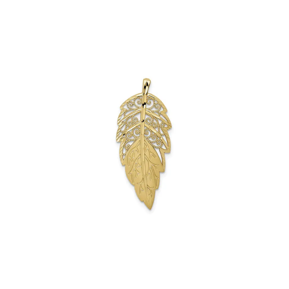 Leaf Multi-texture Pendant (14K)