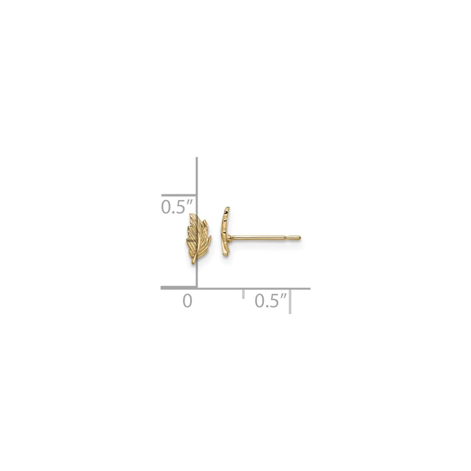 Leaf Stud Post Earrings (14K)