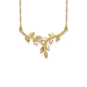 Leafy Lariat Necklace (14K)