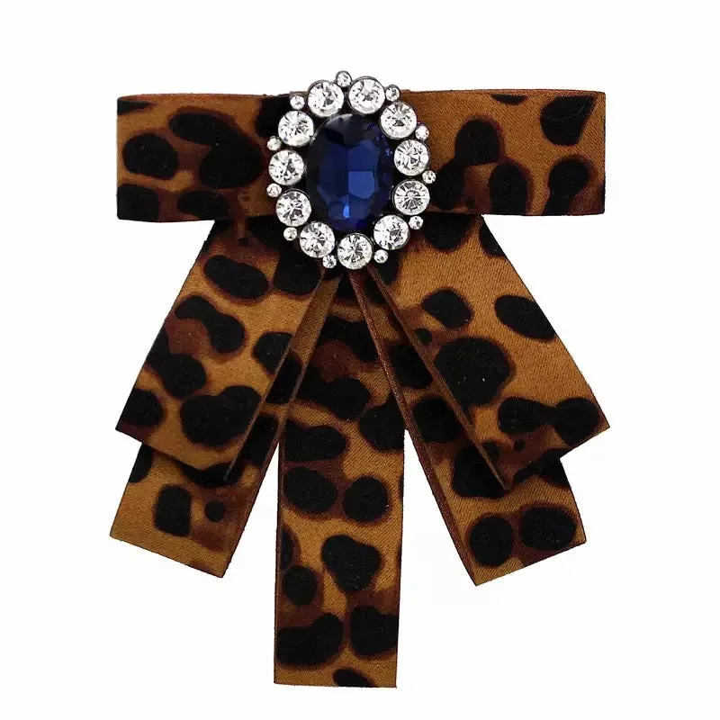 Leopard Brooch Bow Pin