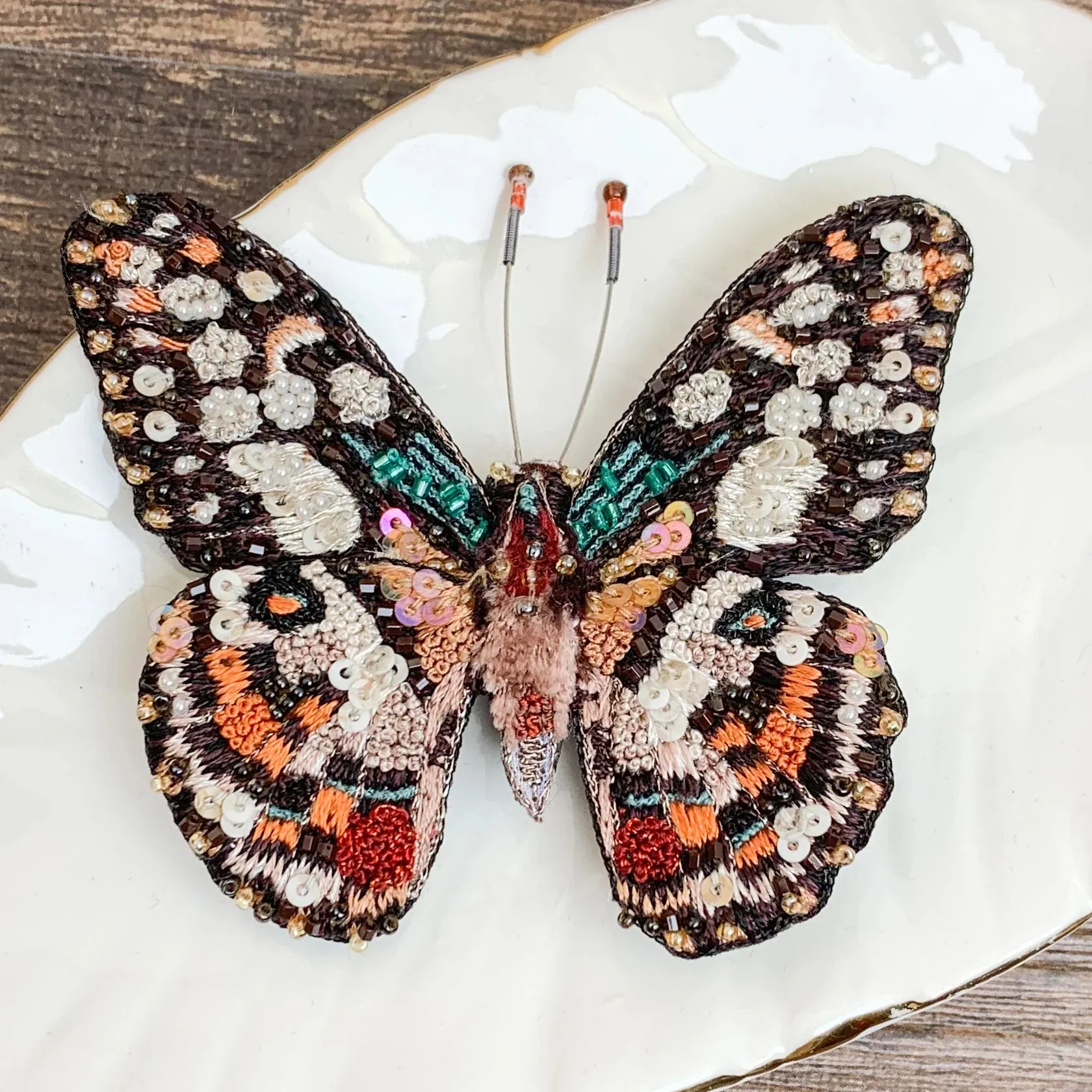 Lime Swallowtail Butterfly Brooch Pin