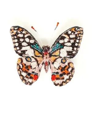 Lime Swallowtail Butterfly Brooch Pin