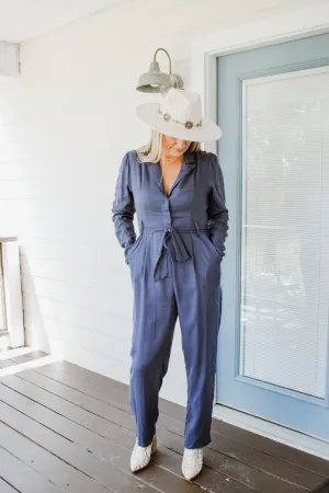 Liverpool Jumpsuit  - Navy {Lucca}