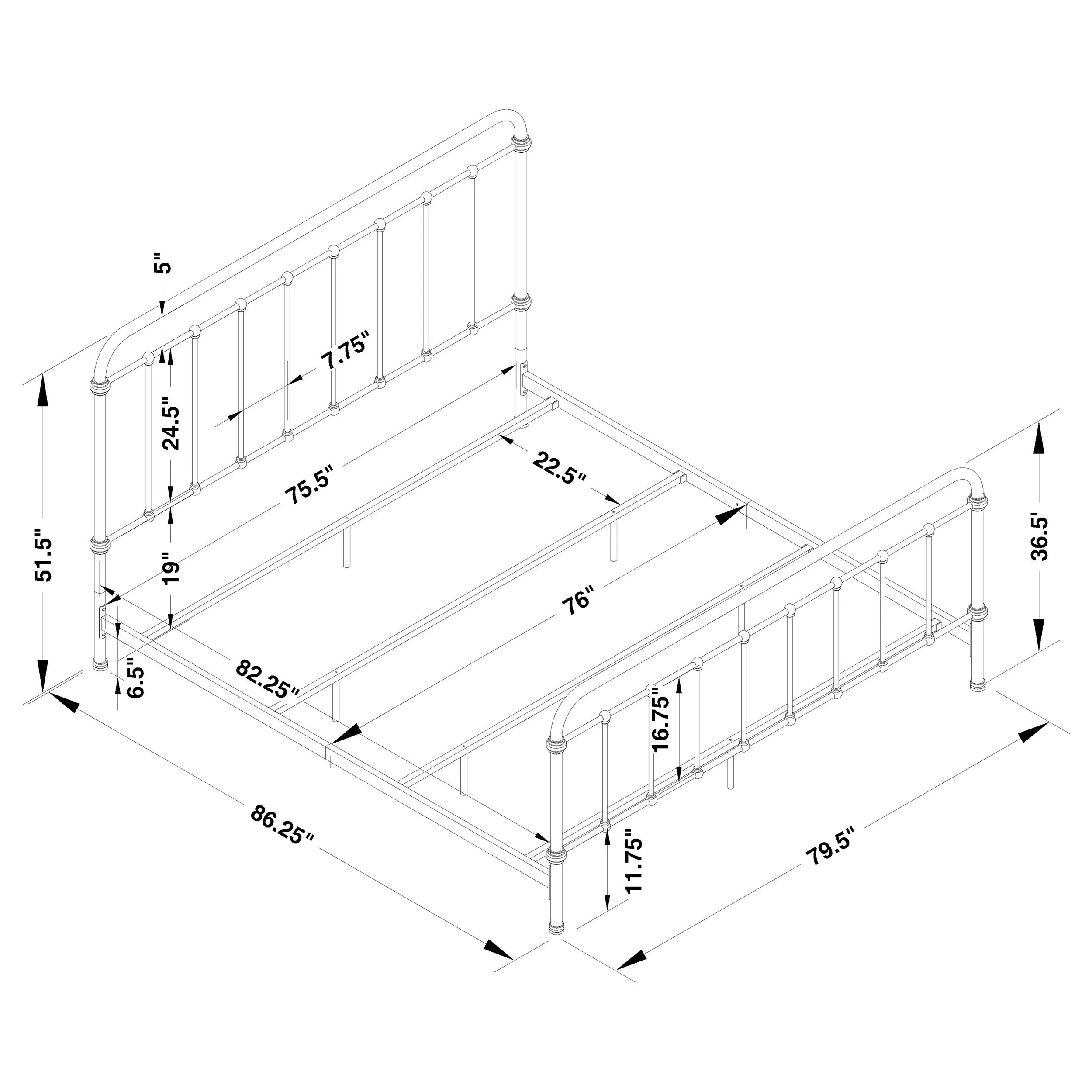 Livingston Metal Eastern King Open Frame Bed Dark Bronze