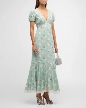 Love Shack Fancy - Aurelle Dress - Aloe Wash