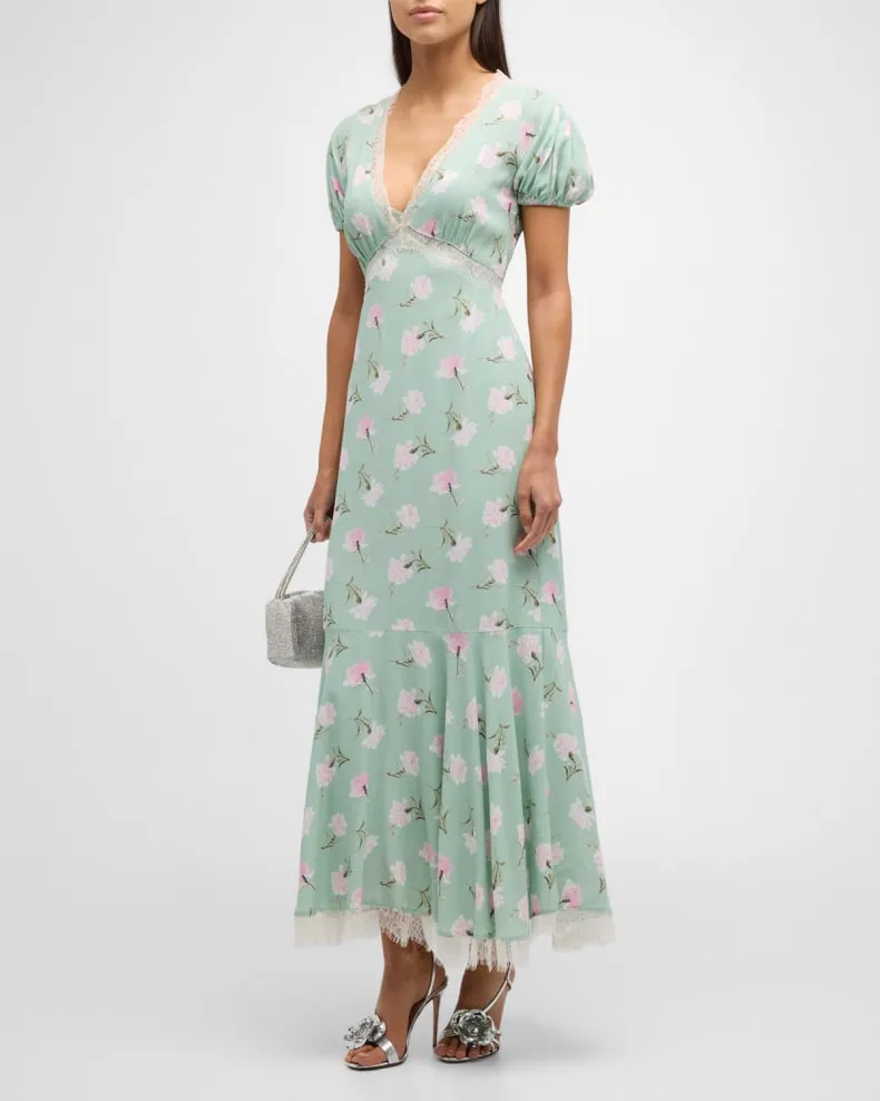 Love Shack Fancy - Aurelle Dress - Aloe Wash