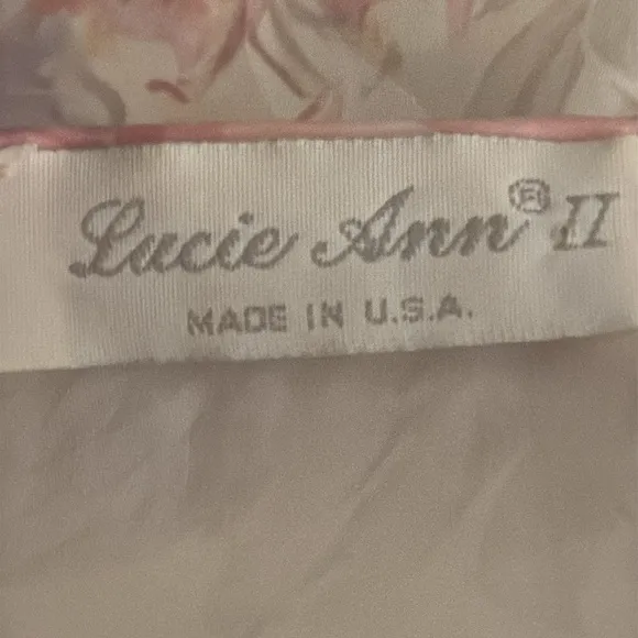 LUCIE ANN ll 2 Floral Lace Trimmed Slip Dress Mini Flutter Sleeve Vintage Sz M