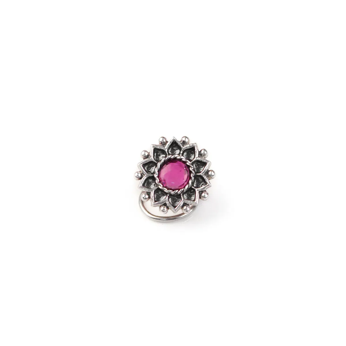 Mallika Silver Nosepin Pierced by Moha