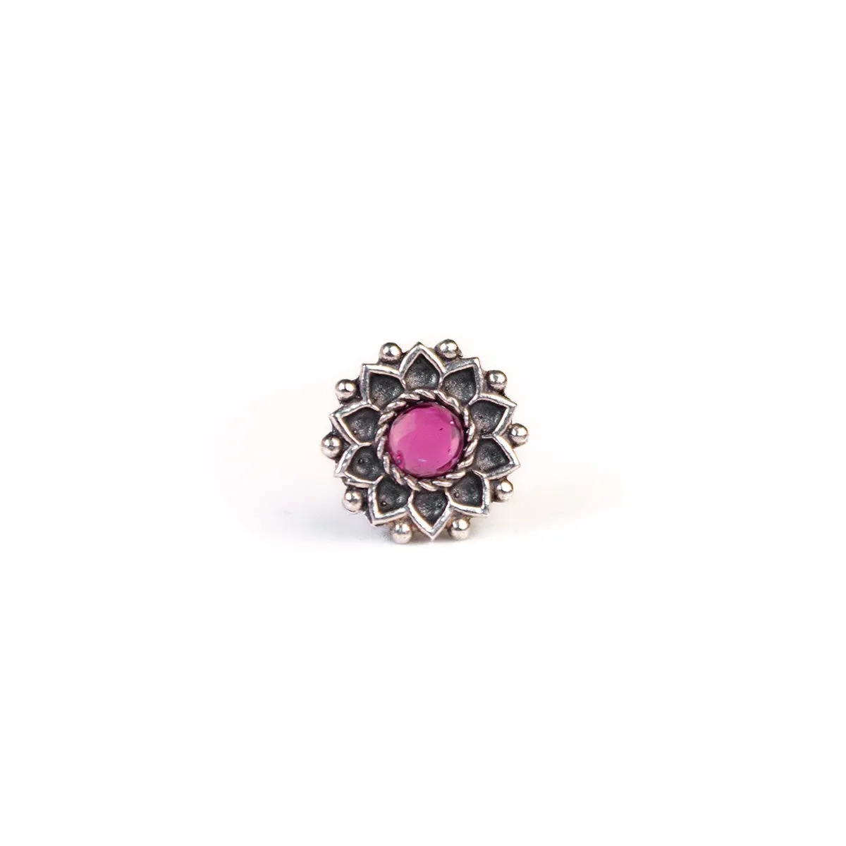 Mallika Silver Nosepin Pierced by Moha