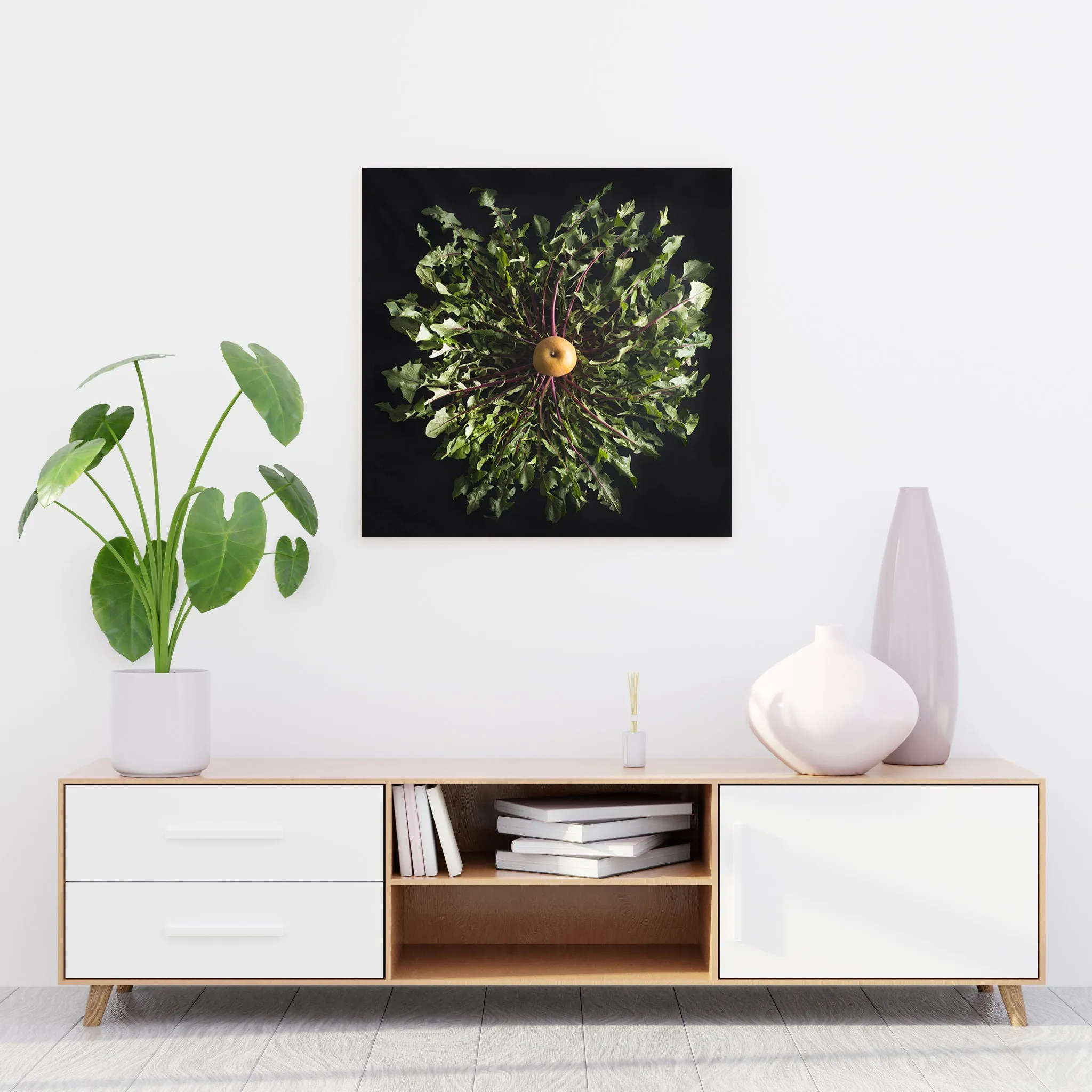 Mandala Fine Art Metal Print, Apple and Greens