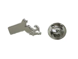 Massachusetts State Map Shape Lapel Pin