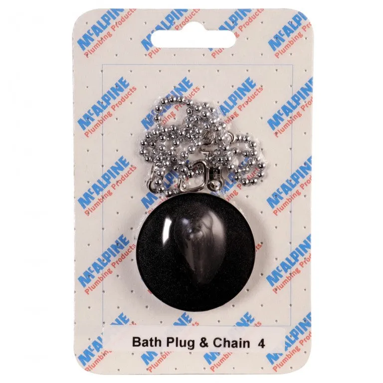 McAlpine CARD-4 Bath Plug & Chain - BP4   CH4-18