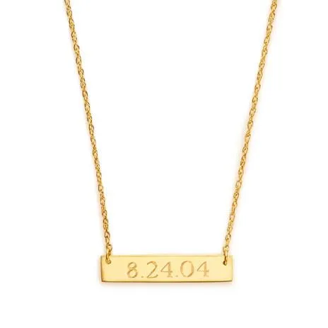 Metal Engraved Bar Necklace (WS)