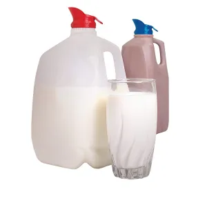 Milk Spout 1 of A Kind Kitchen Gadget - Easy Open Spout, Fast Seal, Amazing Tool For Arthritic Hands, Provides Smooth Clean Pour With Less Spills and Messes (2 pk) 4 Spouts Total
