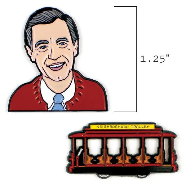 Mister Rogers and Trolley Enamel Pins