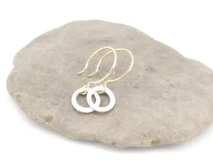 Mixed Metal Mini Silver Ring Earrings