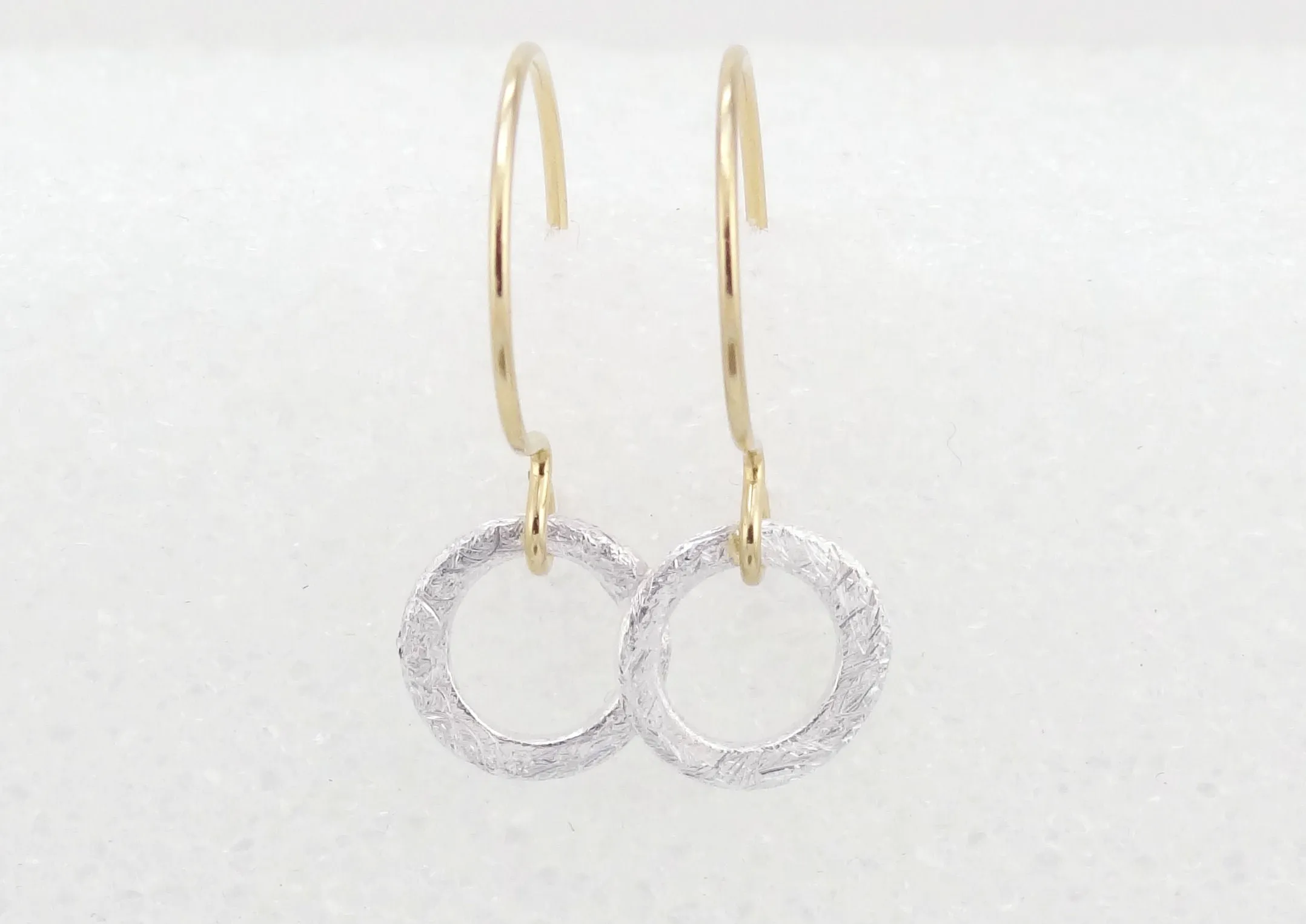 Mixed Metal Mini Silver Ring Earrings