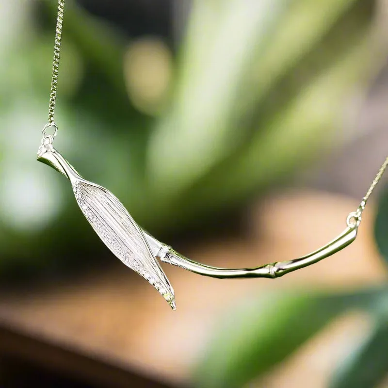 Morning Dew on Bamboo Leaf Necklace