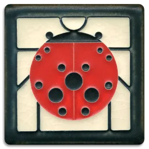 Motawi Tileworks - 4"x 4" Tile - 'Ladybug' (White) #4475