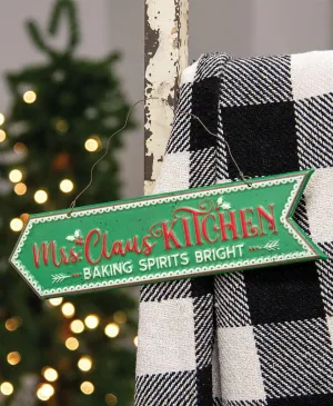 Mrs. Claus Kitchen Metal Hanging Sign