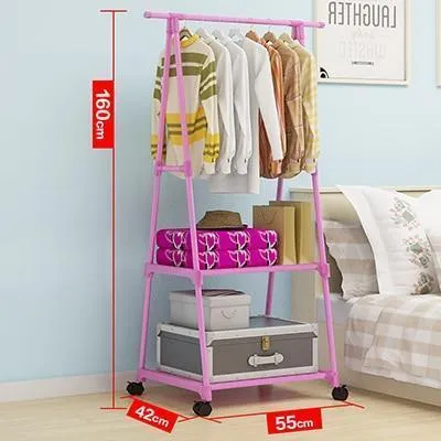 Multi-functional Triangle Simple Coat Rack with Wheels