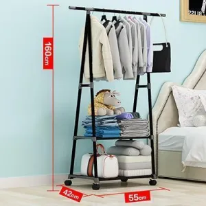 Multi-functional Triangle Simple Coat Rack with Wheels