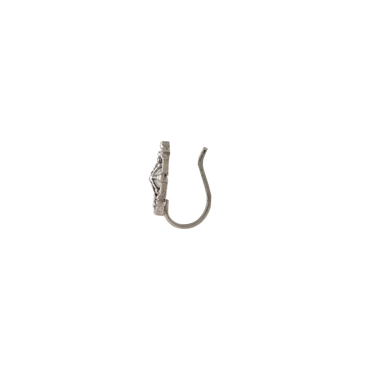 Naksh Silver Nosepin, Clip on by MOHA
