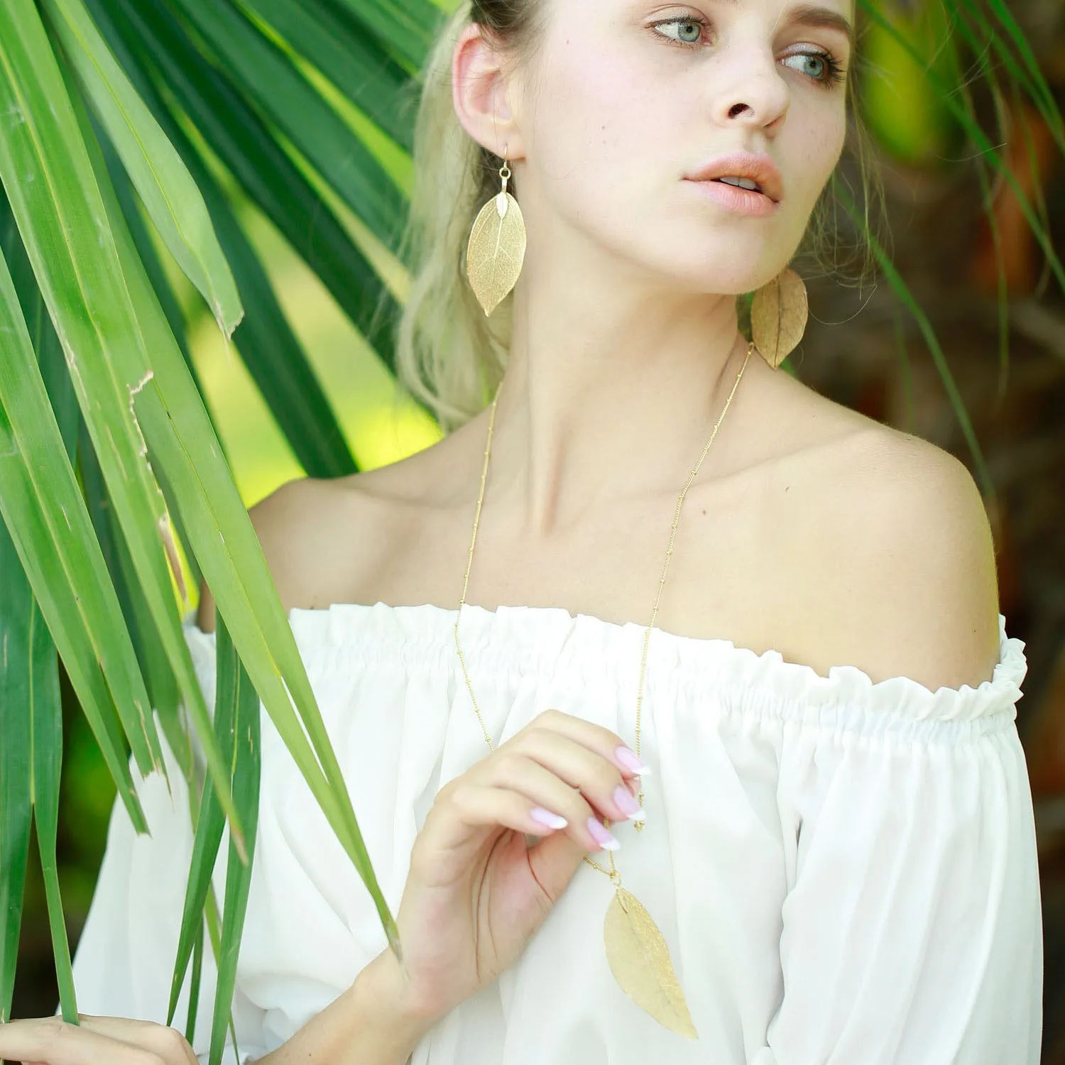 Natural Filigree Leaf Earrings