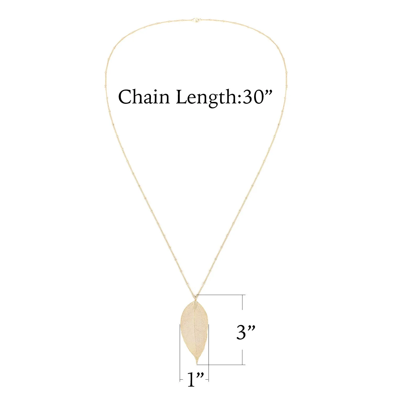 Natural Filigree Leaf Long Necklace