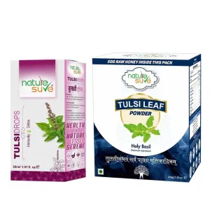 Nature Sure Combo - Tulsi Drops 30ml and Tulsi Leaf Powder 200g